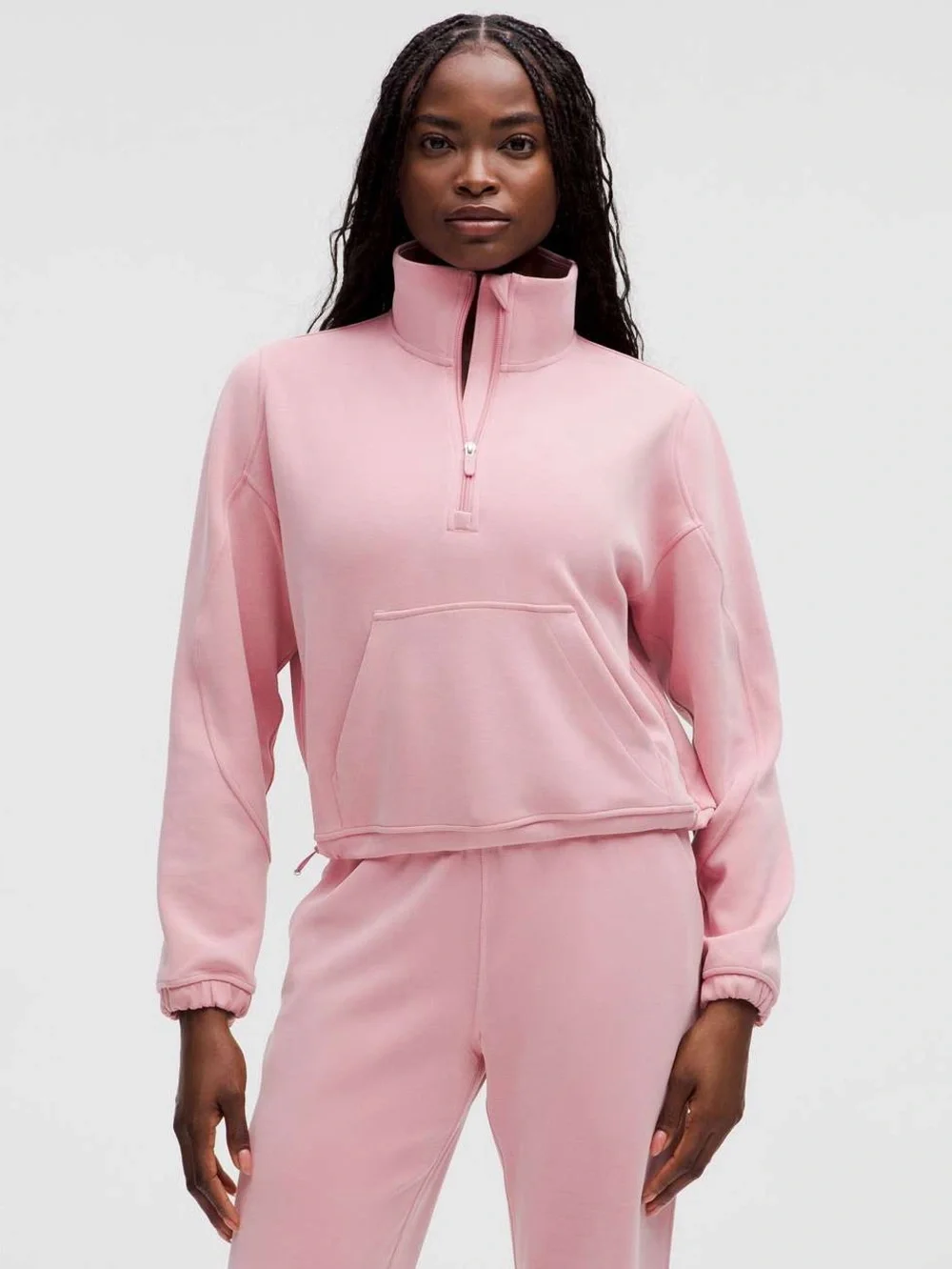 Lululemon Brushed Softstreme Half Zip in Pink Tide Size 10